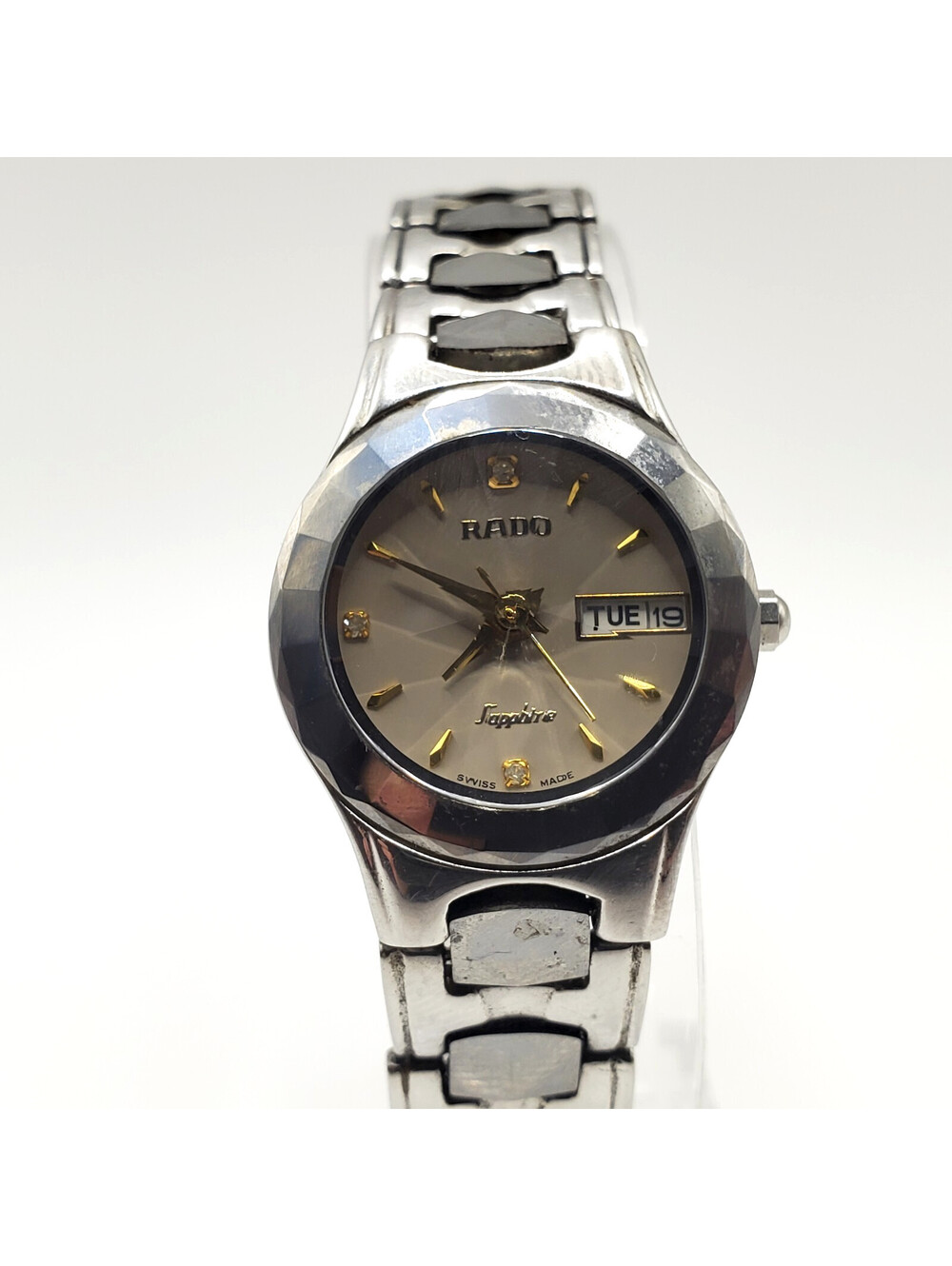 Rado Sapphire Crystal Prisim Womens Watch 22mm Day/Date Dial New Battery